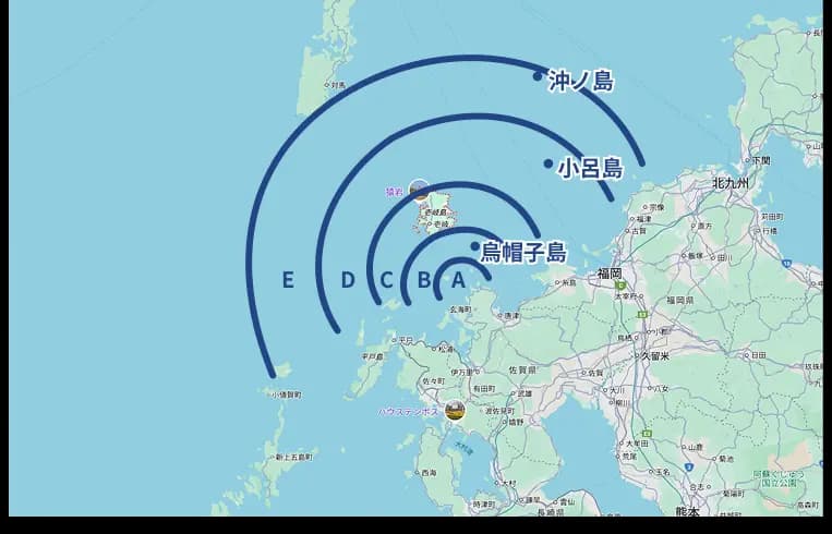 出航エリアと乗船料金
